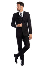 Men's Solid 3pc Suit - LA231HSA - BLACK-01 - Mens Suits LA Suits