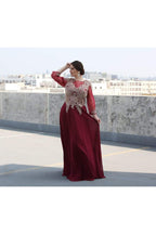 LA Merchandise LA1549 Plus Size Formal Evening Mother of Bride Gown - BURGUNDY GOLD - LA Merchandise