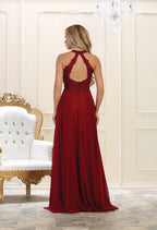 LA Merchandise LA1557 Halter A Line Open Back Wholesale Formal Dress - - Dress LA Merchandise