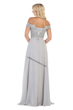 LA Merchandise LA1601 Off Shoulder Embellished Formal Evening Gown - - LA Merchandise