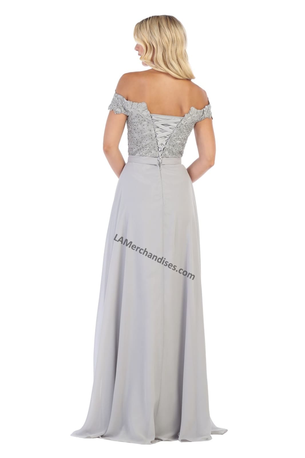 LA Merchandise LA1601 Off Shoulder Embellished Formal Evening Gown - - LA Merchandise
