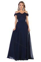 LA Merchandise LA1601 Off Shoulder Embellished Formal Evening Gown - - LA Merchandise