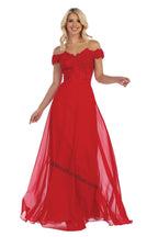 LA Merchandise LA1601 Off Shoulder Embellished Formal Evening Gown - - LA Merchandise