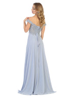 LA Merchandise LA1602 Off The Shoulder A Line Prom Dress - - LA Merchandise