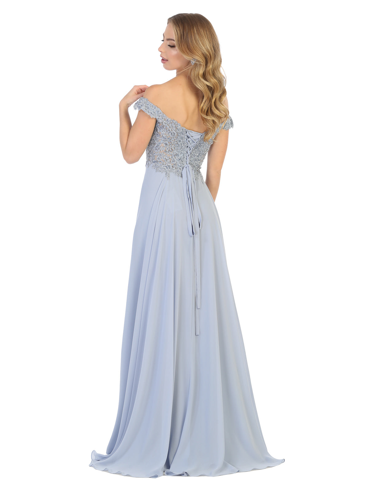 LA Merchandise LA1602 Off The Shoulder A Line Prom Dress - - LA Merchandise