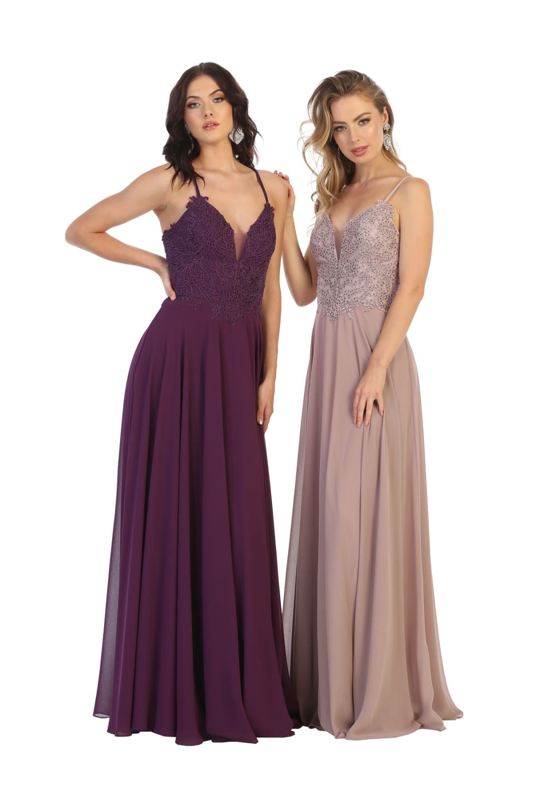 Long Prom Dress LA1750 - Eggplant - Dress LA Merchandise