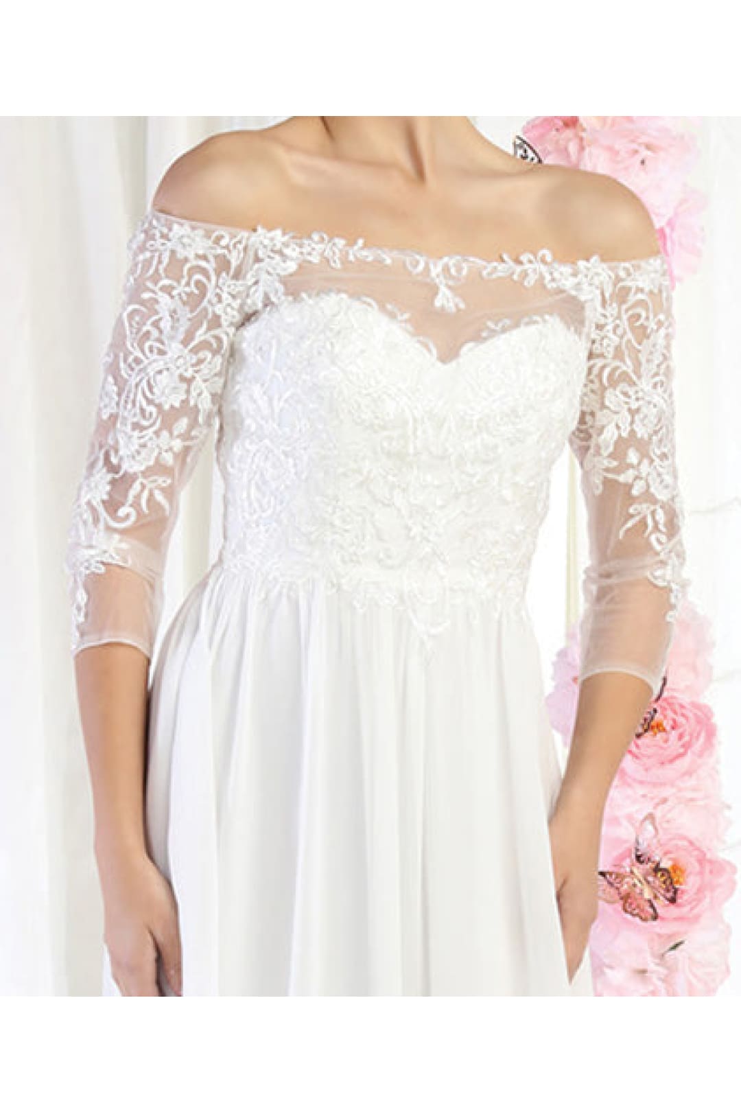 LA Merchandise LA1853B Classy Ivory Off the Shoulder Bridal Gowns - - LA Merchandise