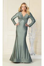 LA Merchandise LA1873 Long Sleeve Bodycon Dress - SAGE - LA Merchandise
