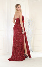 LA Merchandise LA1968 Sequined Prom Strapless Dress - - Dress LA Merchandise