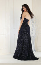LA Merchandise LA1968 Sequined Prom Strapless Dress - - Dress LA Merchandise