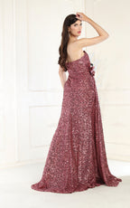LA Merchandise LA1968 Sequined Prom Strapless Dress - - Dress LA Merchandise