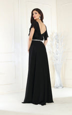 LA Merchandise LA1972 V-Neck Bell Sleeve Chiffon A-Line Formal Dress - - Dress LA Merchandise