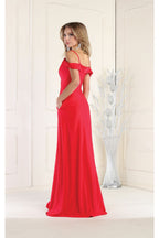 LA Merchandise LA1988 V-Neck Cold Shoulder Ruched A-Line Bridesmaid Gown - - Dress LA Merchandise