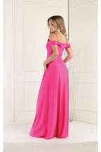 LA Merchandise LA1988 V-Neck Cold Shoulder Ruched A-Line Bridesmaid Gown - - Dress LA Merchandise