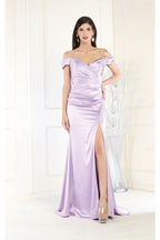 LA Merchandise LA1997 V-neck Bridesmaids Long Dress - LILAC - Dress LA Merchandise