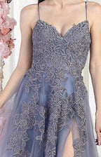 LA Merchandise LA2013 Embroidered Tulle Prom Gown - - Dress LA Merchandise