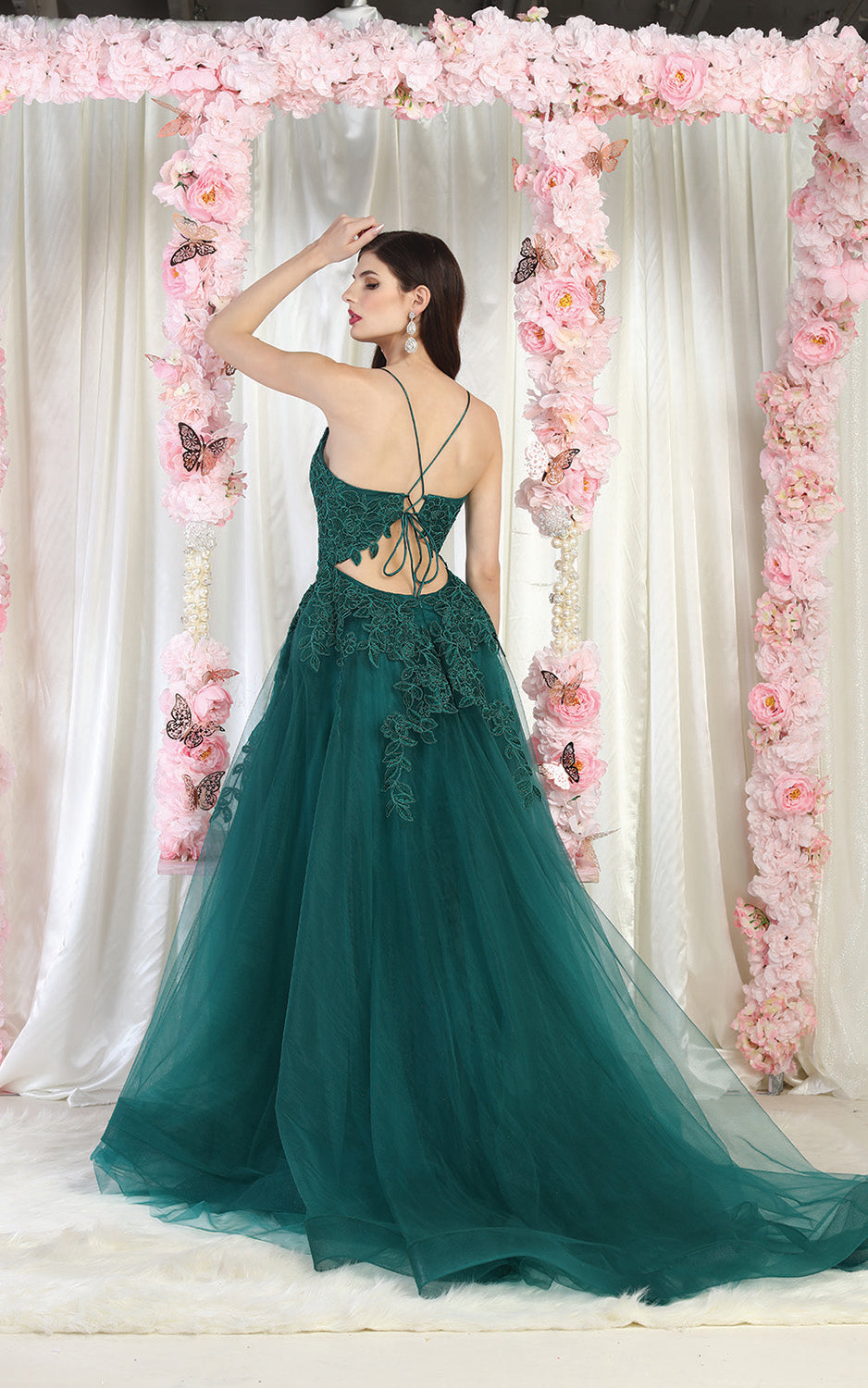 LA Merchandise LA2013 Embroidered Tulle Prom Gown - - Dress LA Merchandise