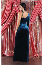 LA Merchandise LA7999 One Shoulder Velvet Prom Dress - - Dress LA Merchandise