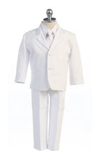 LA Merchandise LAGSS8201 5 pc Ring Boys Suit with Vest & Tie - White - Boys suits LA Suits