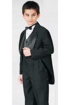 LA Merchandise LAGSS8209 5pcs. Classic Boys Tuxedo With Tail - Black - Boys suits LA Suits