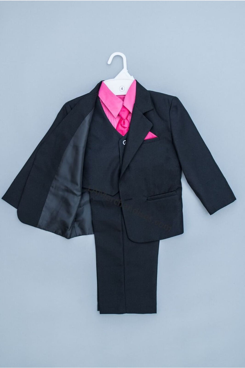 LA Merchandise LAGSS8226J 5 piece Classic Boys Solid Suit Set - - Boys suits LA Suits