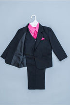 LA Merchandise LAGSS8226J 5 piece Classic Boys Solid Suit Set - - Boys suits LA Suits