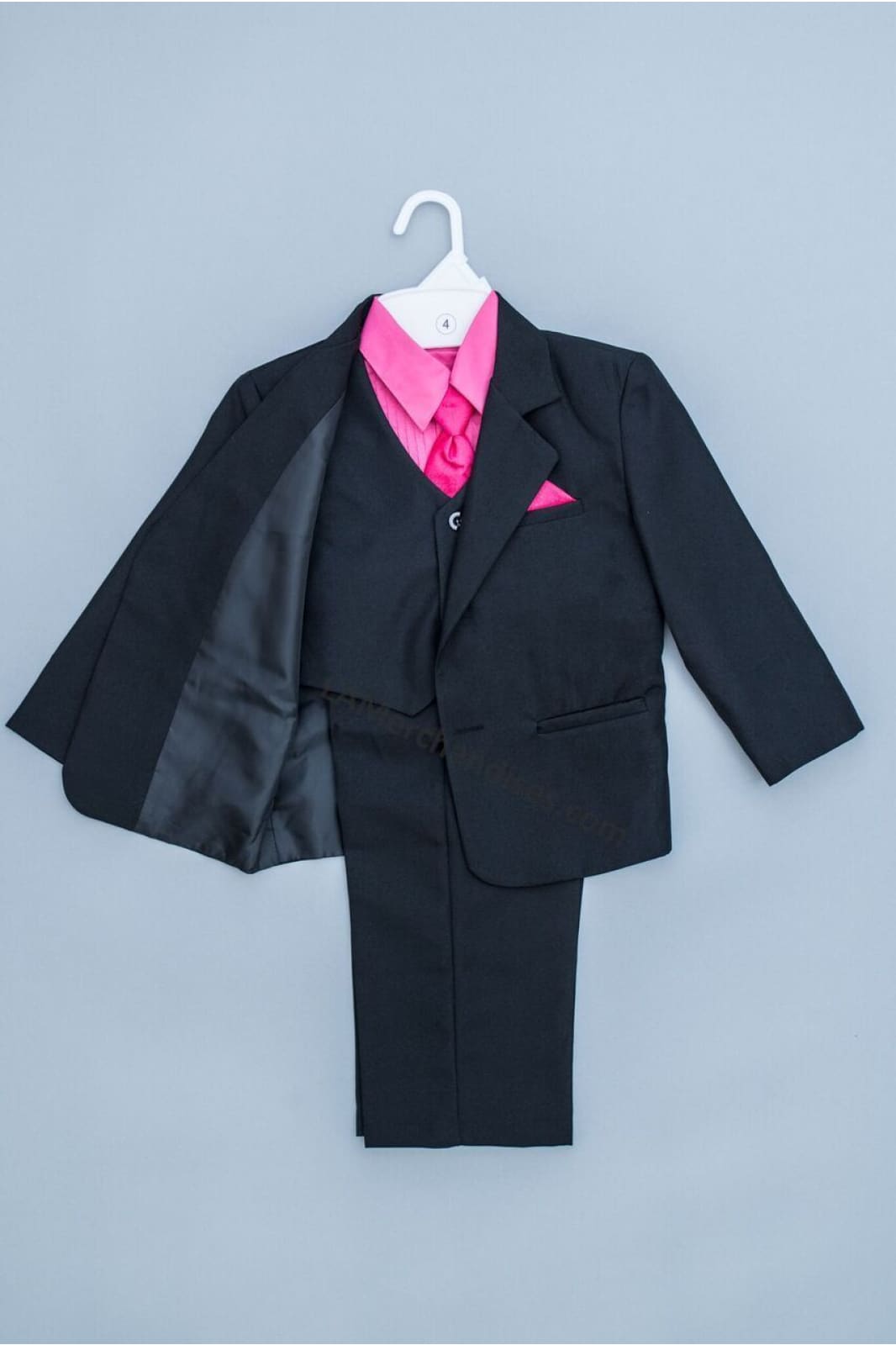 LA Merchandise LAGSS8226J 5 piece Classic Boys Solid Suit Set - - Boys suits LA Suits