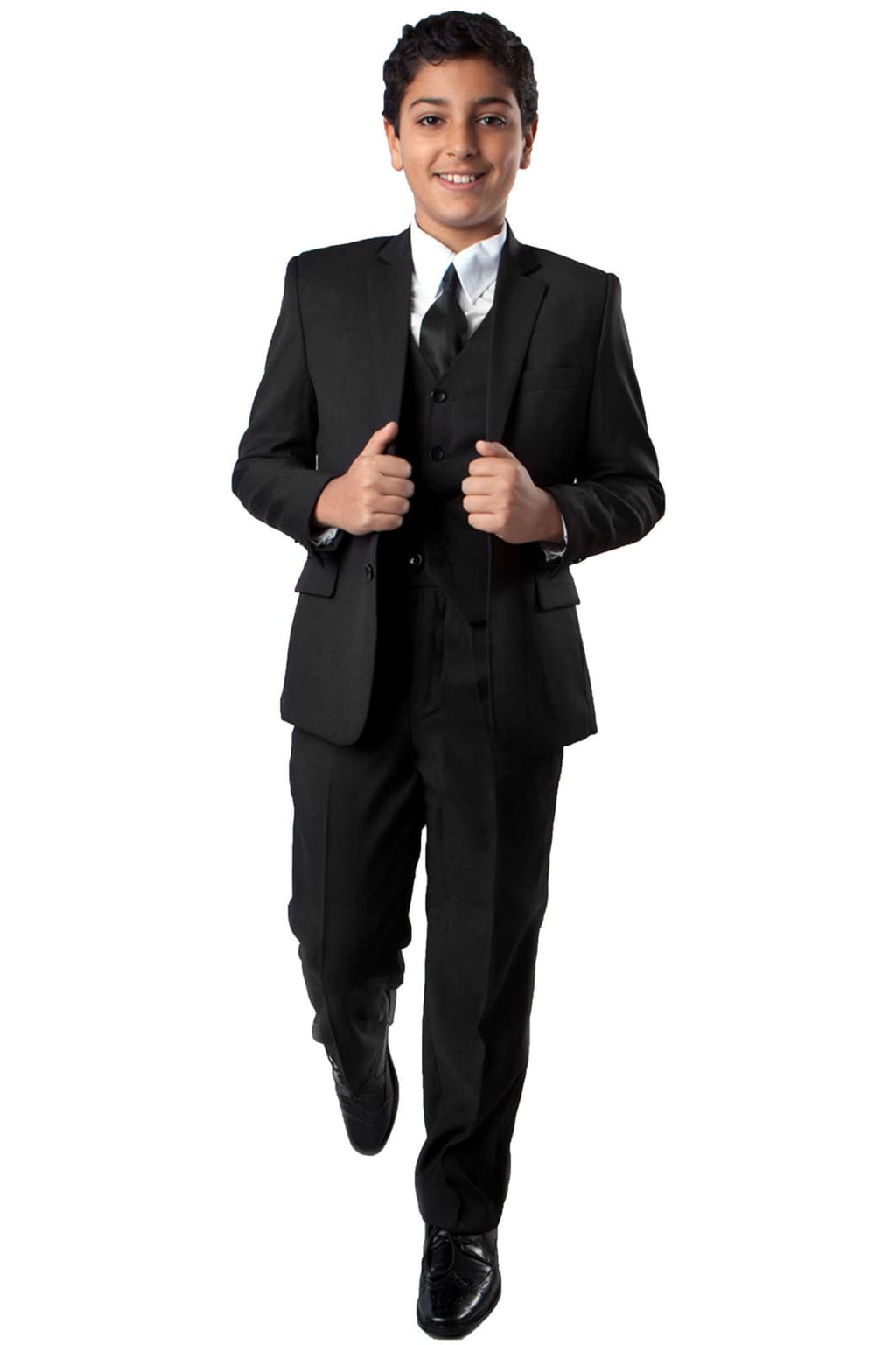 LA Merchandise LAGSAB347 5 Piece Boys Solid Wholesale Suit - 01-BLACK - Boys suits LA Suits