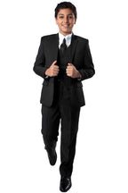LA Merchandise LAGSAB347 5 Piece Boys Solid Wholesale Suit - 01-BLACK - Boys suits LA Suits