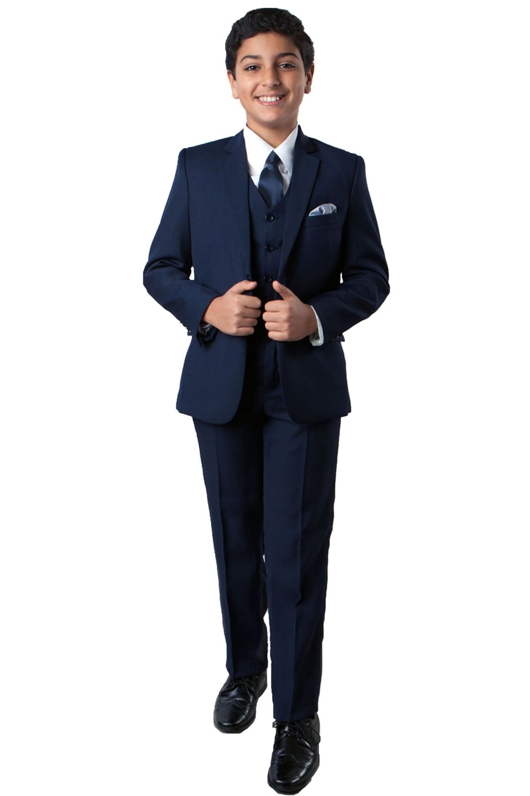 LA Merchandise LAGSAB347 5 Piece Boys Solid Wholesale Suit - 04-NAVY - Boys suits LA Suits