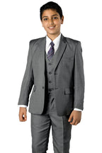 LA Merchandise LAGSAB347 5 Piece Boys Solid Wholesale Suit - 08-MED.GREY - Boys suits LA Suits