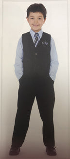 LA Merchandise LADBG688 Classy Kids Pin Striped Suit With Matching Set - SKY BLUE - Boys suits LA Merchandise