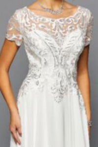 LA Merchandise LADK301B Embroidered Classy Wedding Dress - - LA Merchandise