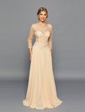 LA Merchandise LADK304 A-line Mother Of The Bride Dress - CHAMPAGNE - LADK