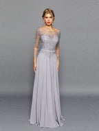 LA Merchandise LADK304 A-line Mother Of The Bride Dress - SILVER - LADK