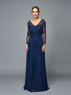 LA Merchandise LADK306 Embroidered Mother Of The Groom Gown - NAVY BLUE - LADK