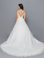 LA Merchandise LADK417 Embellished A-line Bridal Sleeveless Gown - - Dresses LA Merchandise