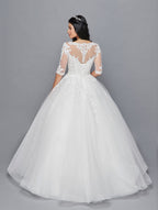 LA Merchandise LADK421 3/4 Sleeves Wedding Formal Gown - - Dresses LA Merchandise
