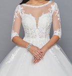 LA Merchandise LADK421 3/4 Sleeves Wedding Formal Gown - - Dresses LA Merchandise