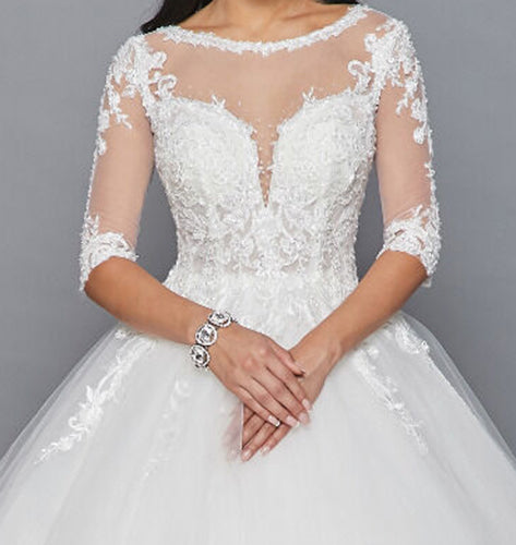 LA Merchandise LADK421 3/4 Sleeves Wedding Formal Gown - - Dresses LA Merchandise