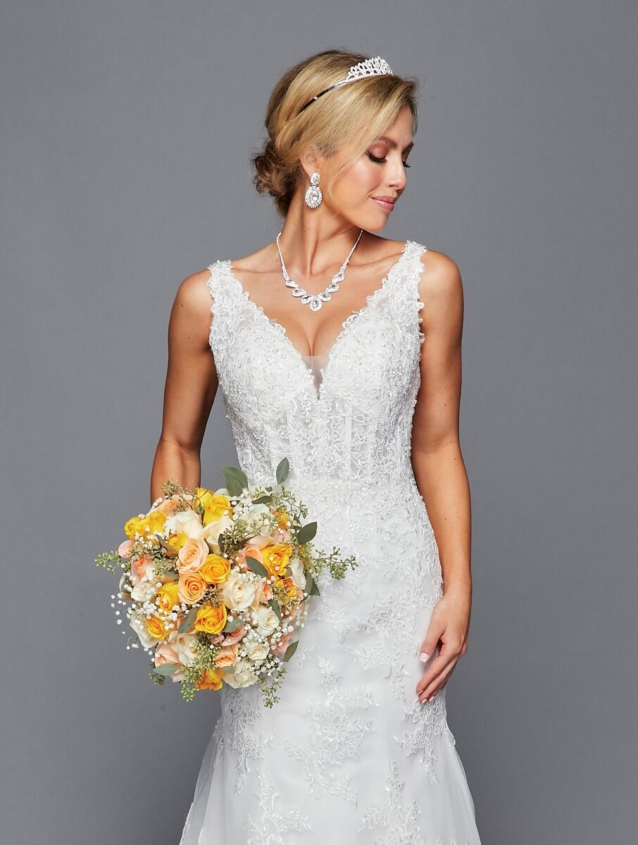LA Merchandise LADK439 Corset Back Wedding Embroidered Bridal Dress - - Dresses LA Merchandise