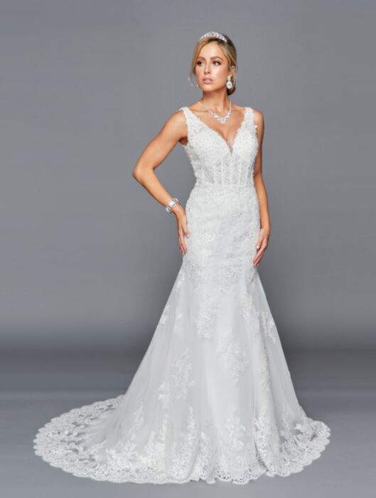 LA Merchandise LADK439 Corset Back Wedding Embroidered Bridal Dress - IVORY - Dresses LA Merchandise