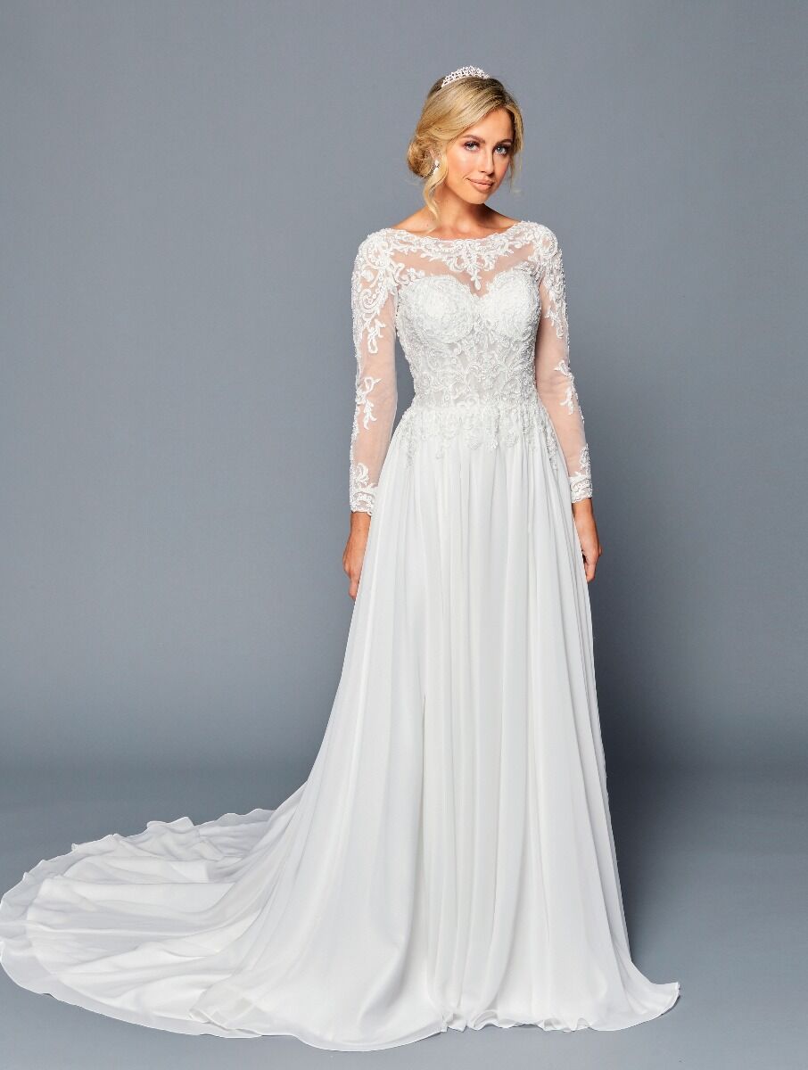 LA Merchandise LADK453 Embroidered Bridal Long Gown - IVORY - Dresses LA Merchandise