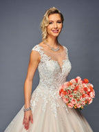 LA Merchandise LADK474 Embroidered Wedding Ball Gown - - Dresses LA Merchandise