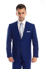 LA Merchandise LAM085SSA Ultra Slim Fit Blue Suit - INDIGO - Mens Suits LA Suits