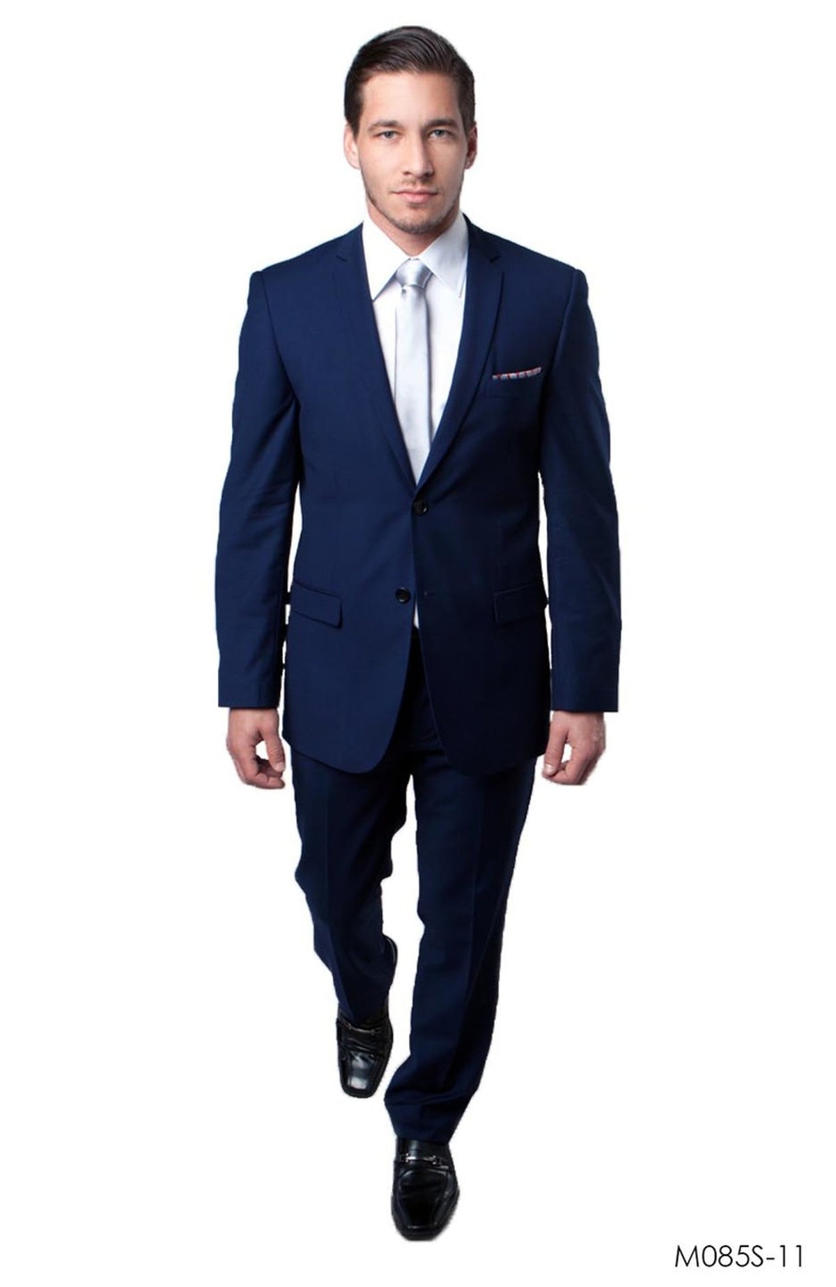LA Merchandise LAM085SSA Ultra Slim Fit Blue Suit - NAVY BLUE - Mens Suits LA Suits