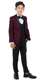 LA Merchandise LAGSAPBT283 5 pc Two Toned Boys Perry Ellis Tuxedo Suit - - Boys suits LA Suits