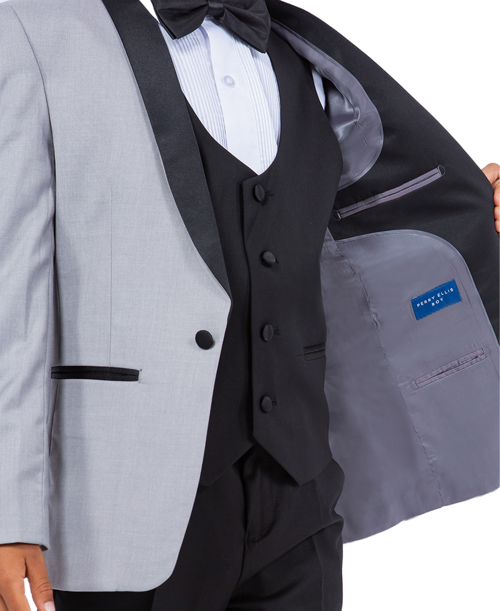 LA Merchandise LAGSAPBT283 5 pc Two Toned Boys Perry Ellis Tuxedo Suit - - Boys suits LA Suits