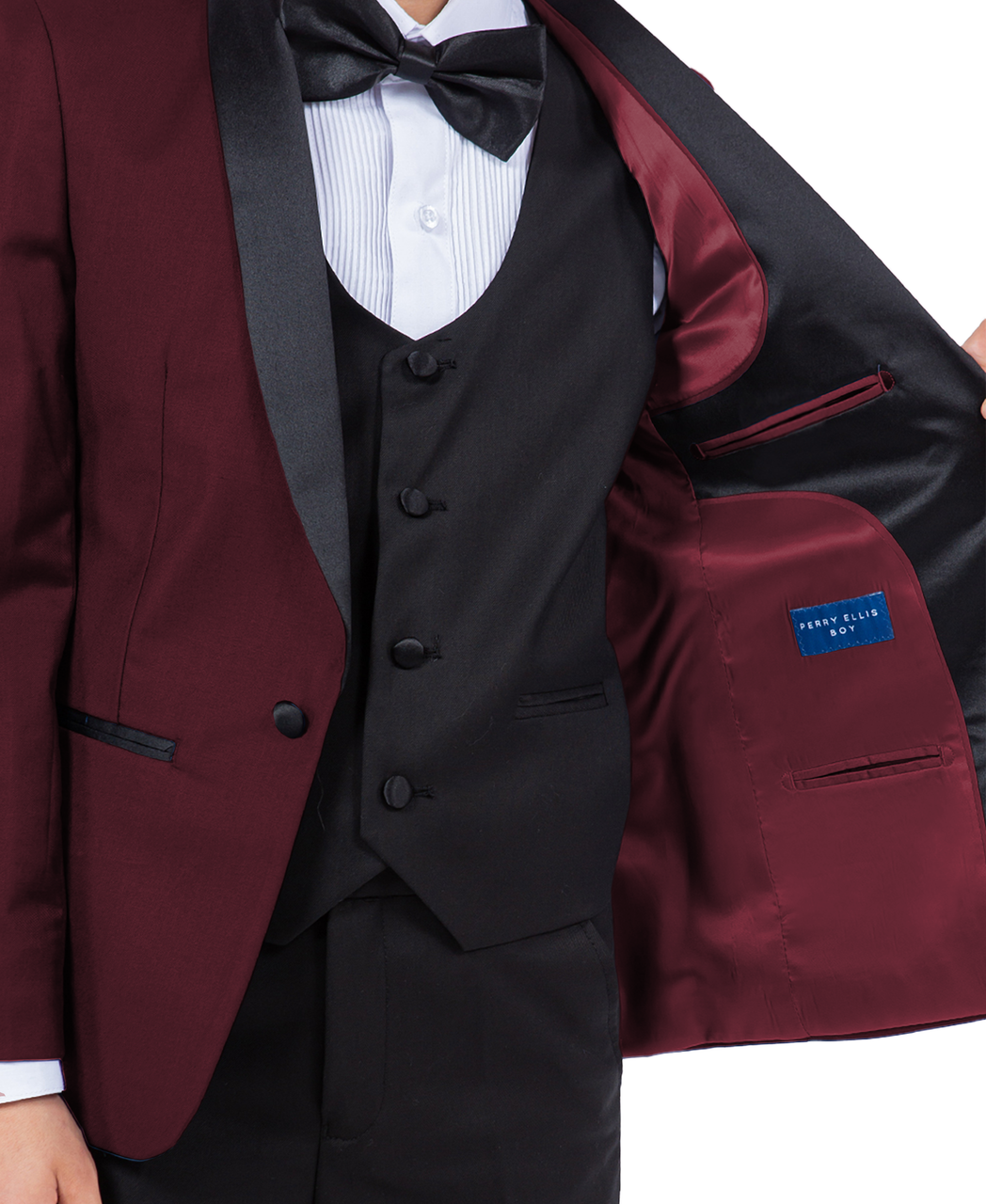 LA Merchandise LAGSAPBT283 5 pc Two Toned Boys Perry Ellis Tuxedo Suit - - Boys suits LA Suits