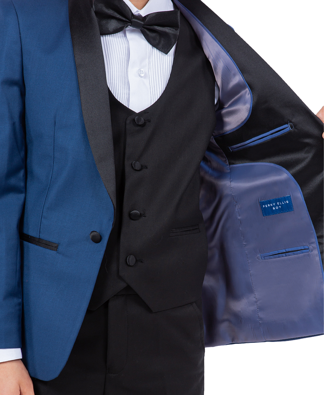 LA Merchandise LAGSAPBT283 5 pc Two Toned Boys Perry Ellis Tuxedo Suit - - Boys suits LA Suits